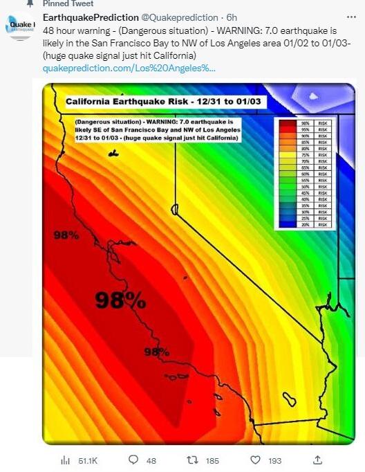 新年震不停？机构警告：从旧金山到洛杉矶都可能遭遇7.0级地震